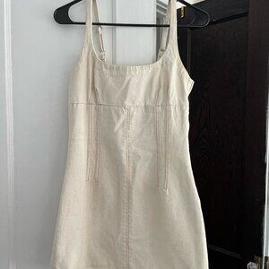 BDG Cream Mini Denim Dress